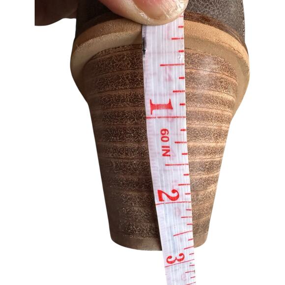 Lucky Brand Victorey Leather Booties Womens 7M Heeled Brown Ankle Boots Western - Picture 8 of 10